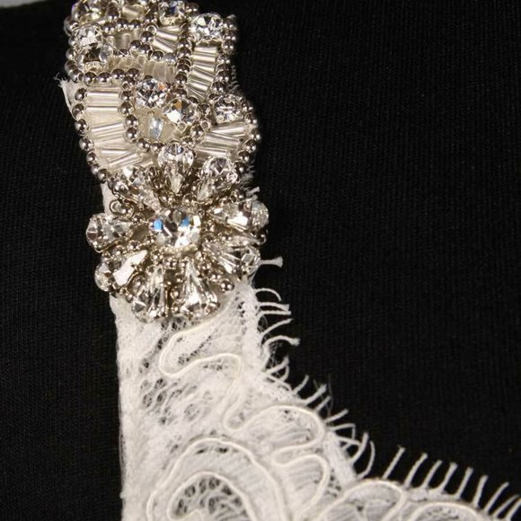 Stunning, ethereal PRONOVIAS OSERA Chantilly lace wedding dress - size 8 US - Picture 4 of 9